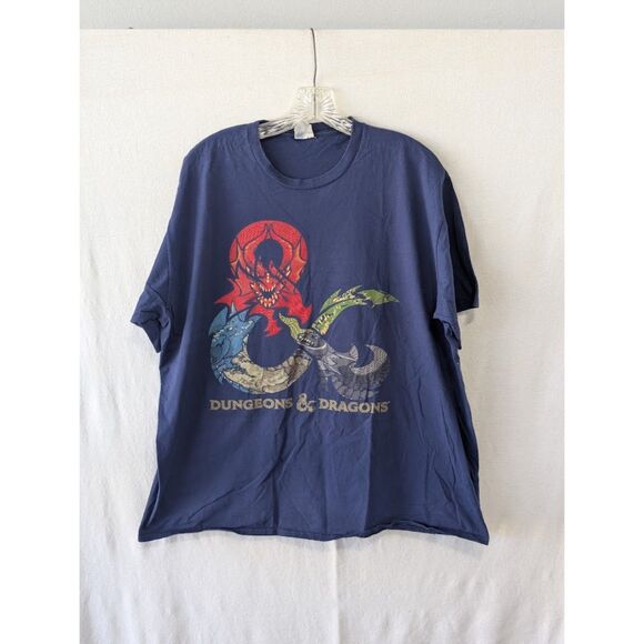 Dungeons & Dragons Blue Logo Graphic Print T-Shirt Size XXL/2XL - Picture 1 of 7